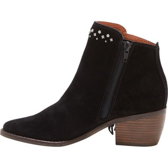 LUCKY Brand Kaarina Studded Fringe Black Bootie EUC sz 8.5 - Picture 4 of 12